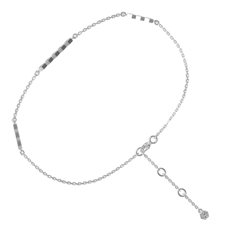 Браслет из белого золота 585 пробы c бриллиантами