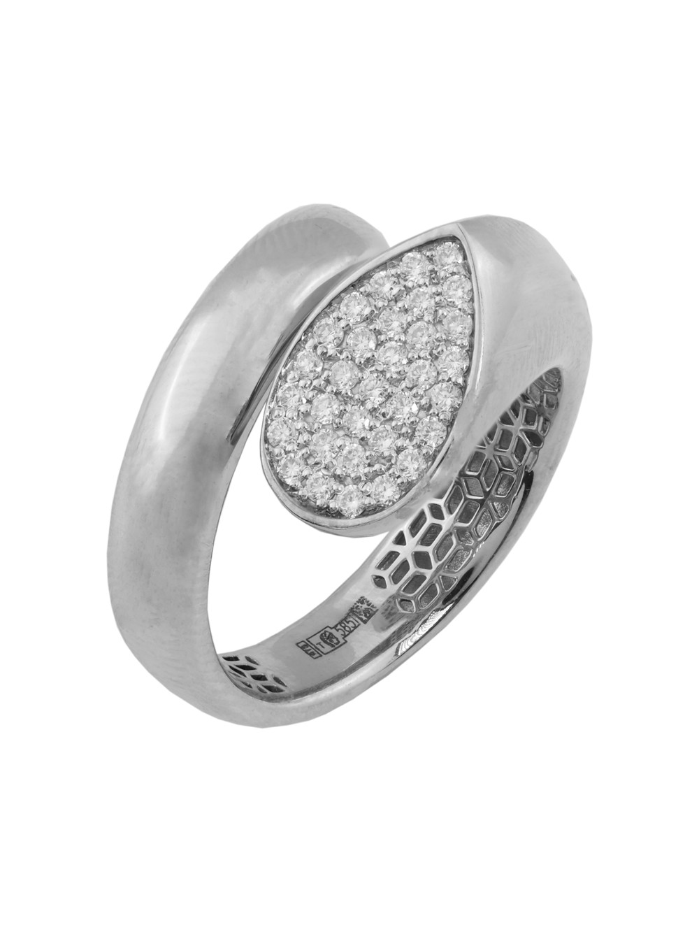 Кольцо из белого золота 585 пробы c бриллиантами