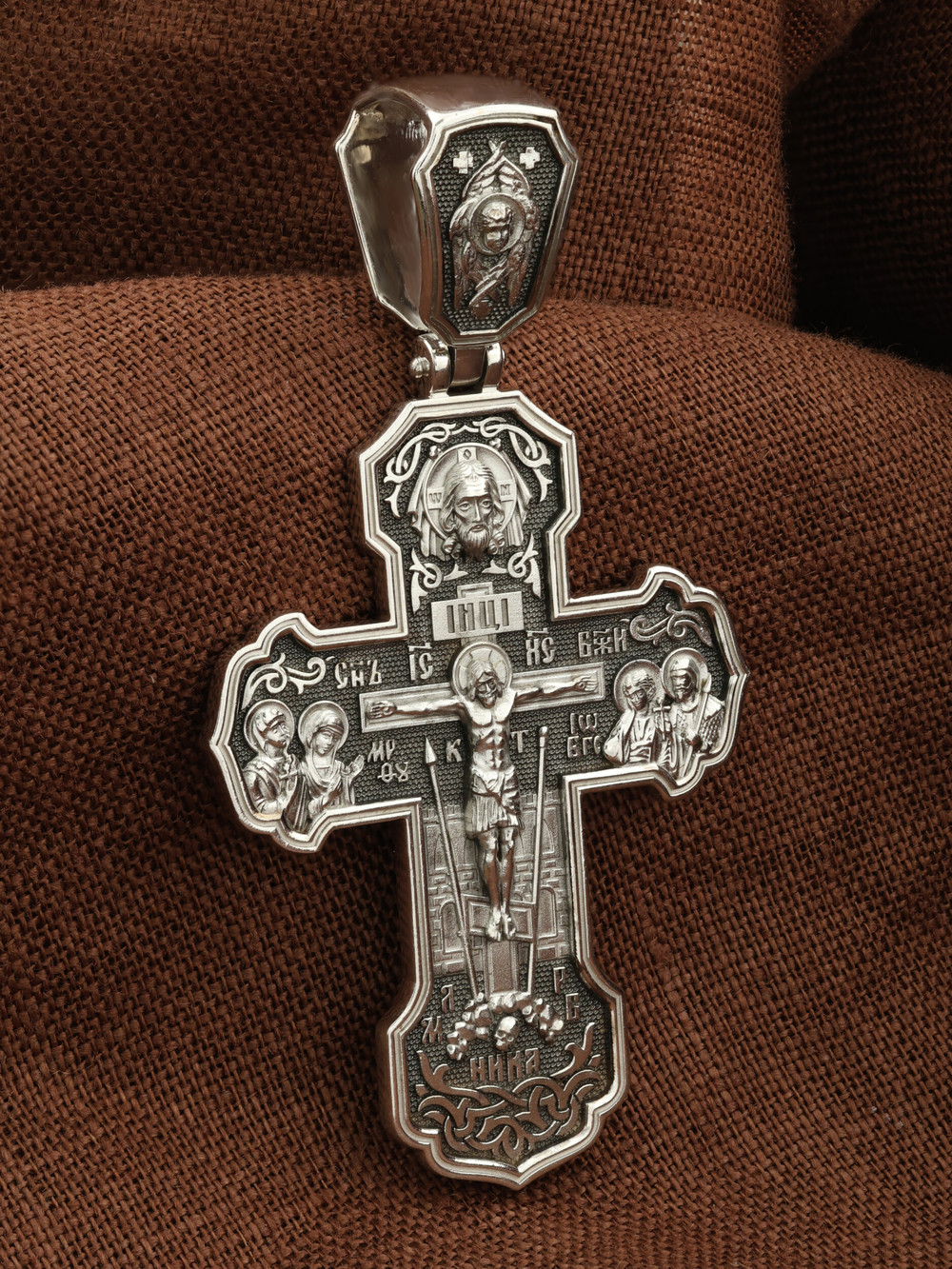 Крест из белого золота 585 пробы