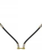 Гайтан из лимонного золота c кожаным шнурком