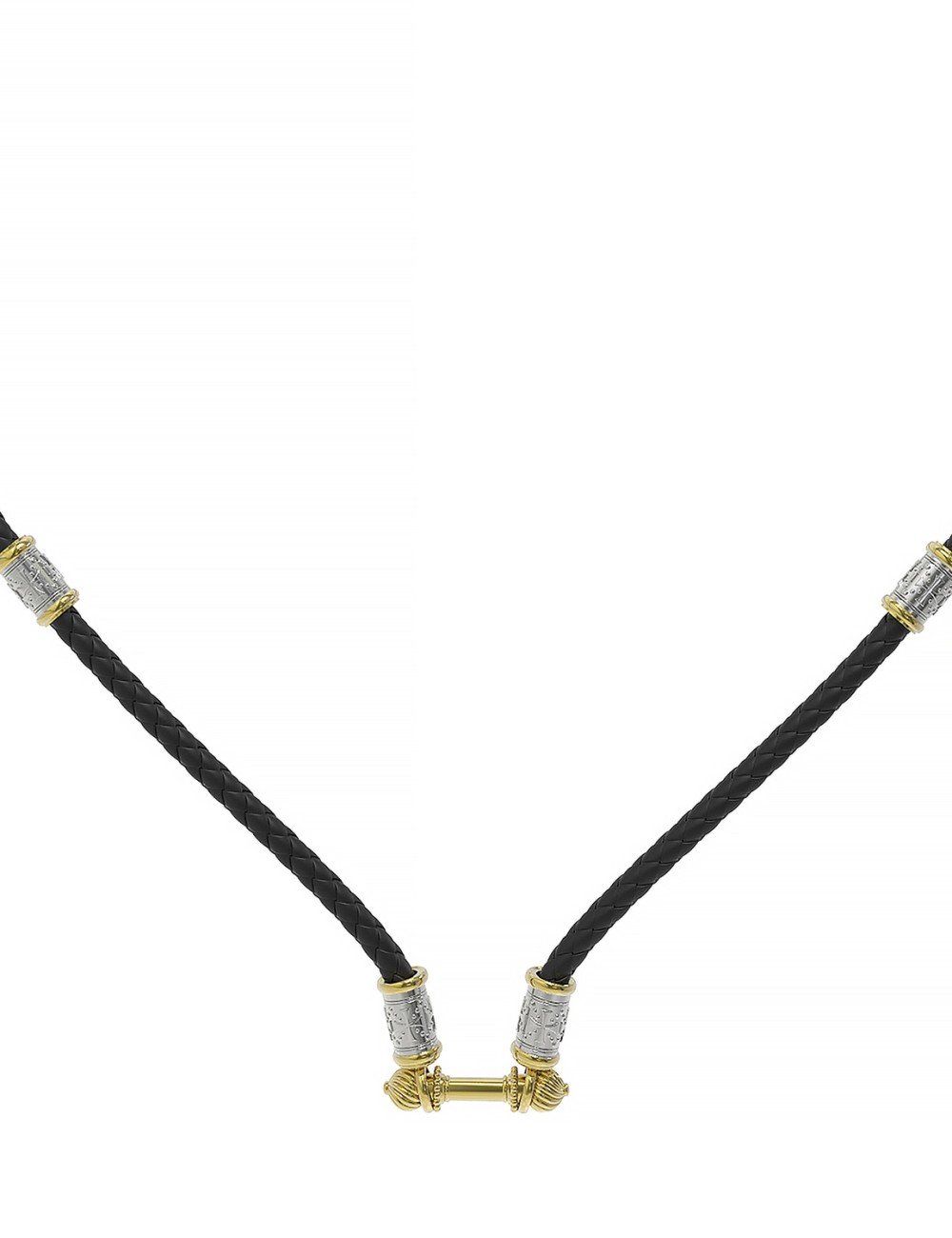 Гайтан из лимонного золота c кожаным шнурком