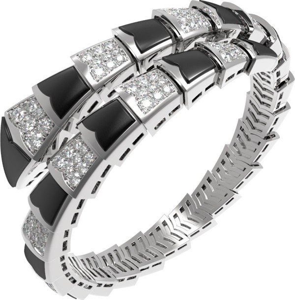 Браслет из белого золота c бриллиантами и ониксом