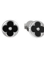 Серьги из белого золота c ониксом