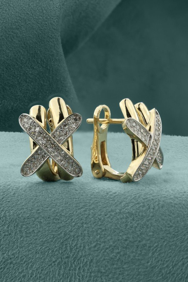 Серьги из лимонного золота c бриллиантами