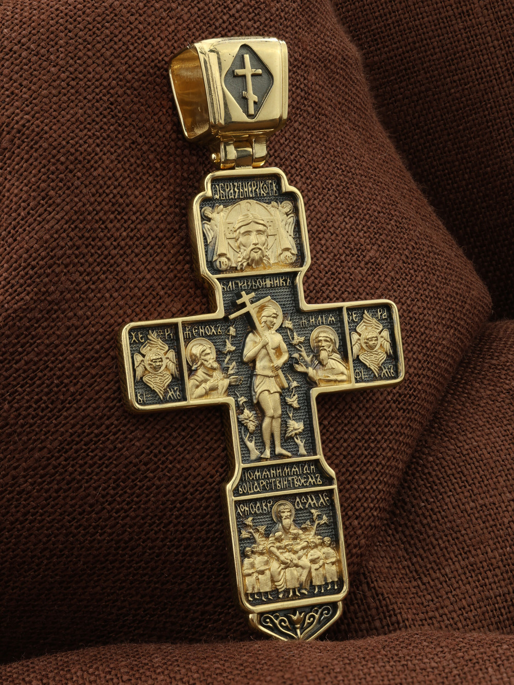 Крест из лимонного золота 585 пробы