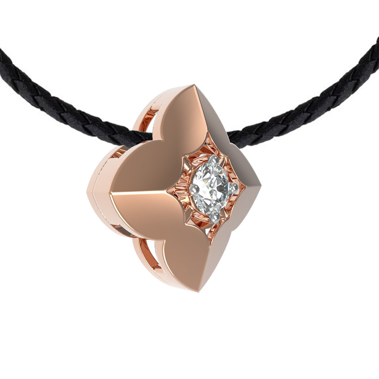 Подвеска из красного золота 585 пробы c бриллиантами