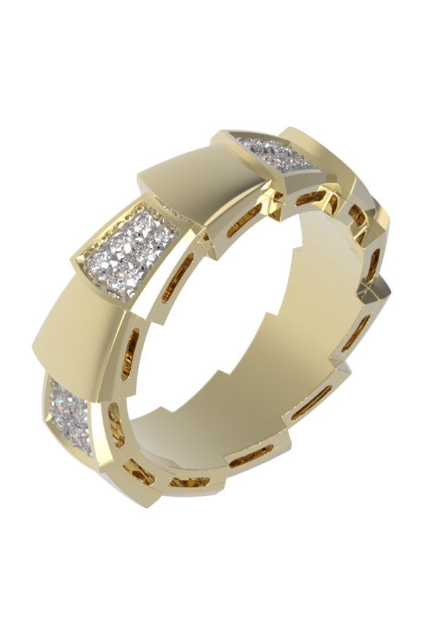 Кольцо из лимонного золота c бриллиантами