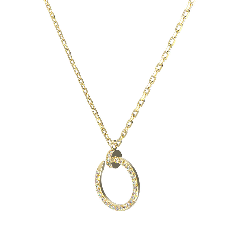 Колье из лимонного золота 585 пробы c бриллиантами