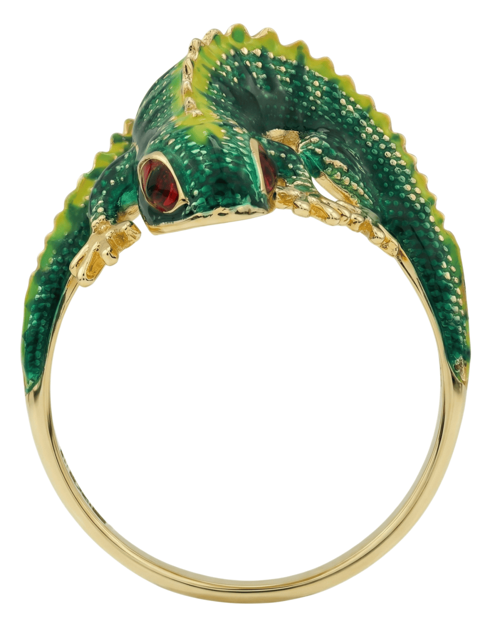 Кольцо из лимонного золота c эмалью