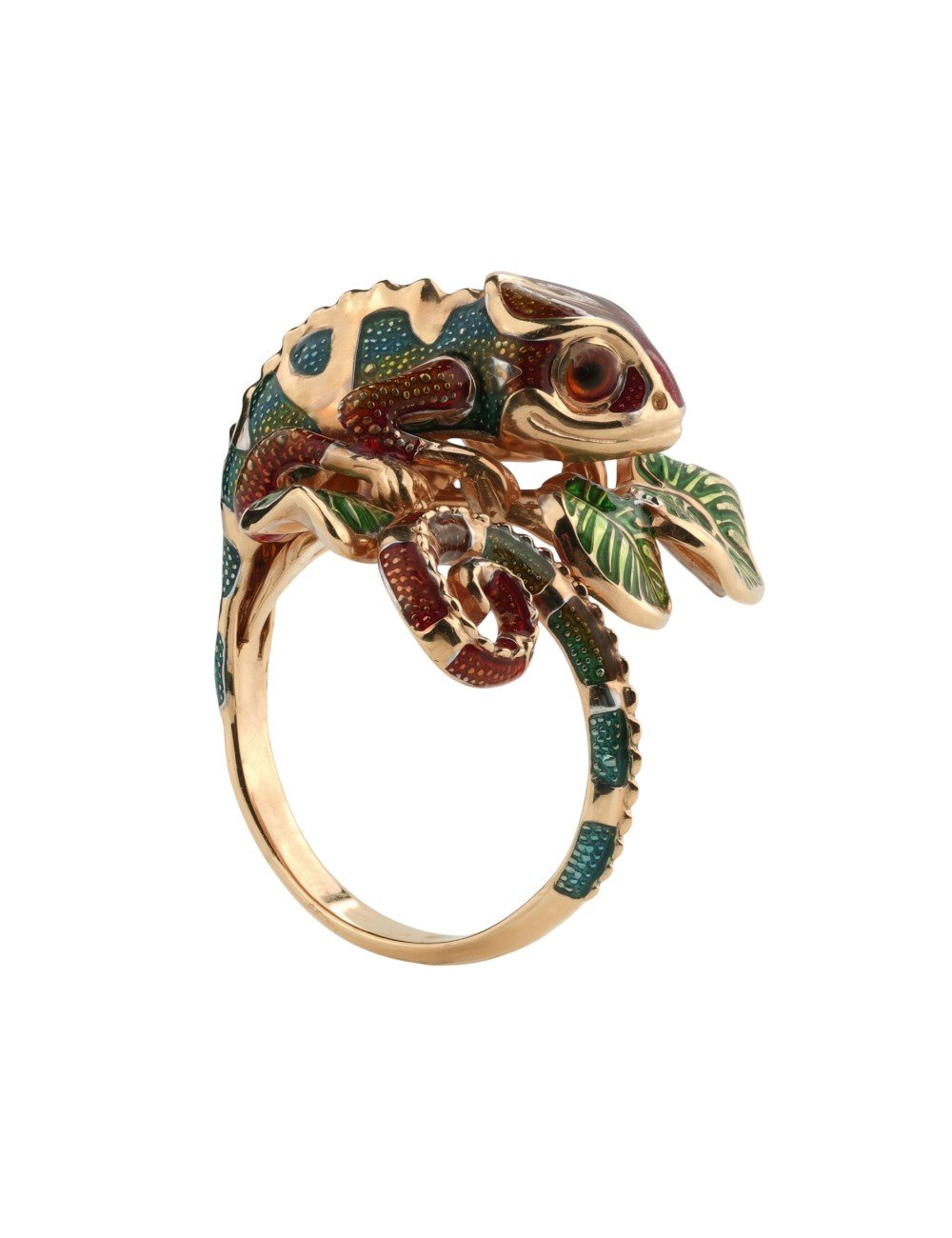 Кольцо из золота c эмалью