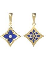 Подвеска из лимонного золота c бриллиантами и лазуритом