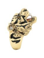 Кольцо из лимонного золота c эмалью