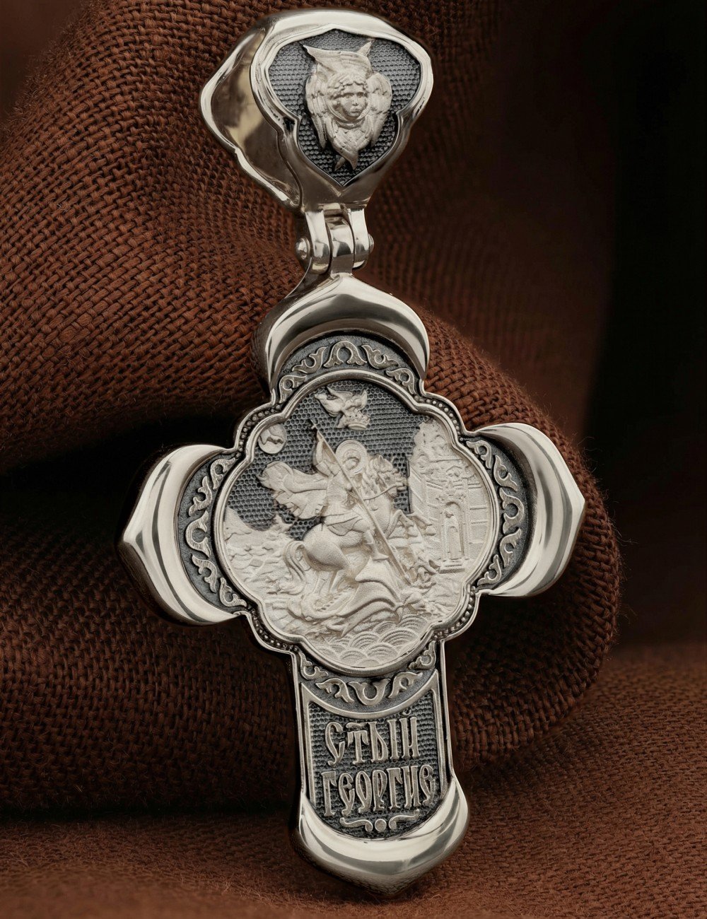 Крест из белого золота