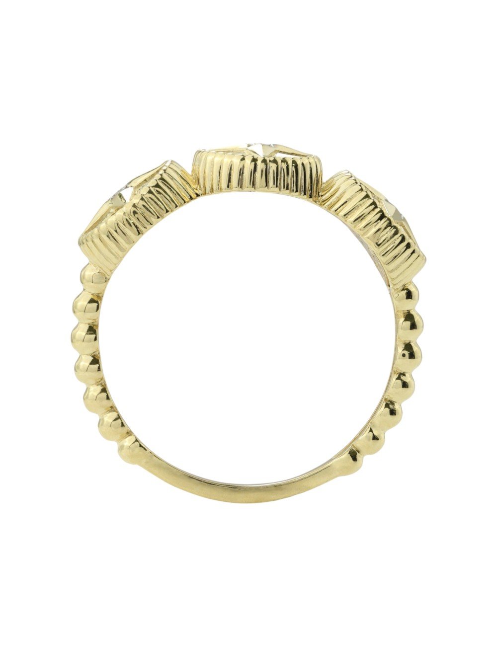 Кольцо из лимонного золота c бриллиантами, малахитом и перламутром