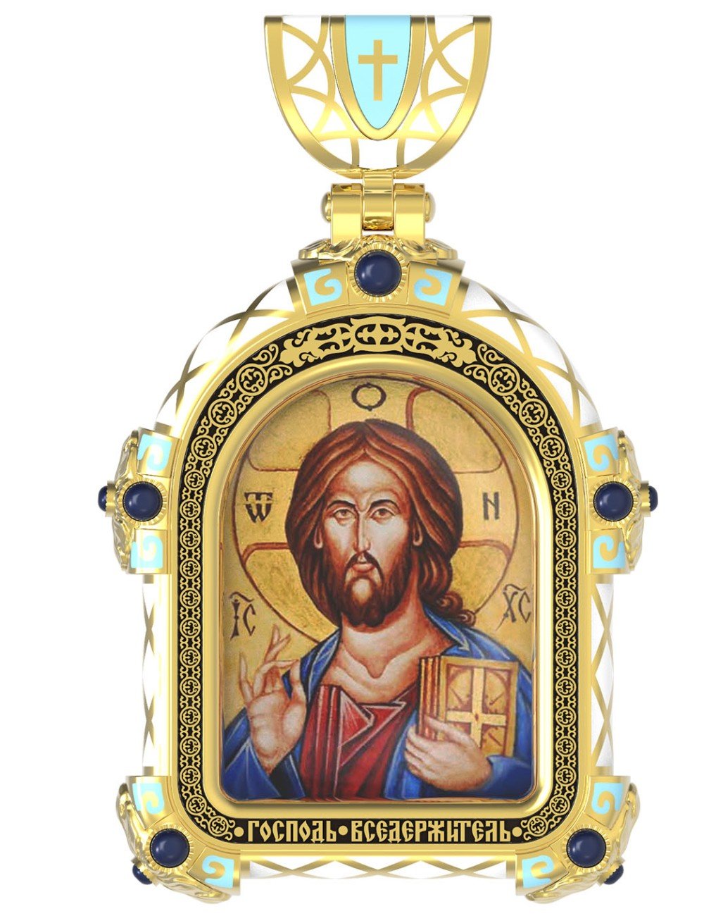 Образок из лимонного золота c эмалью и иконописью