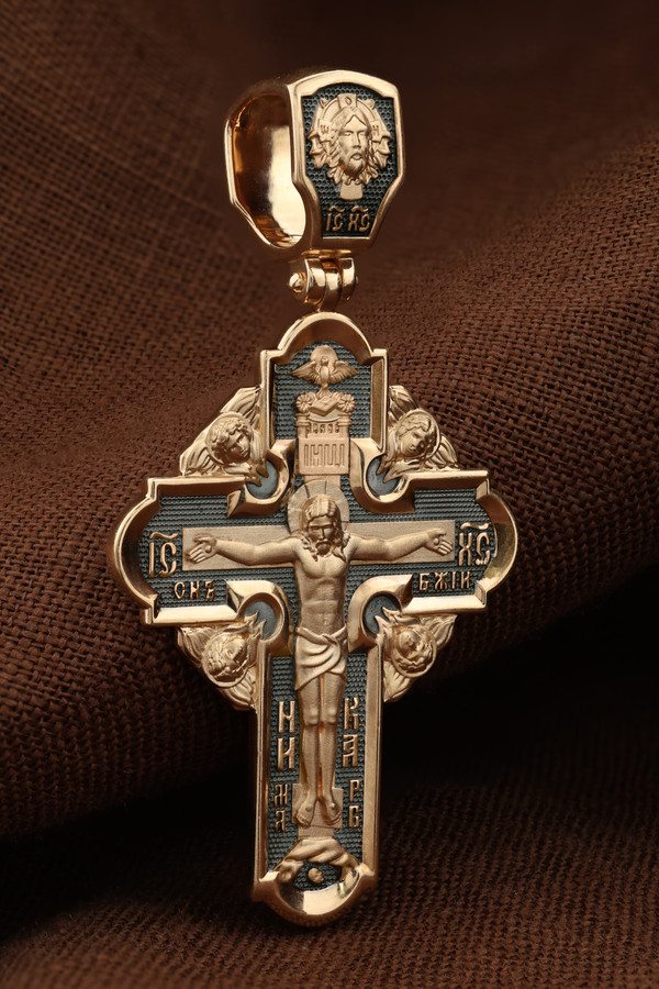 Крест из красного золота 585 пробы