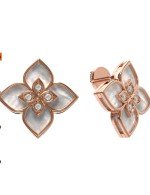 Серьги из золота c бриллиантами и перламутром