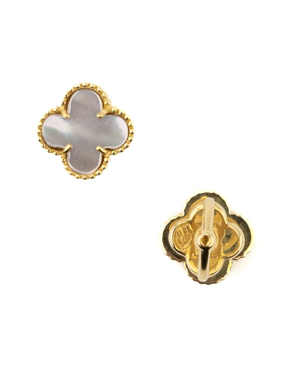 Серьги из лимонного золота c перламутром
