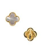 Серьги из лимонного золота c перламутром