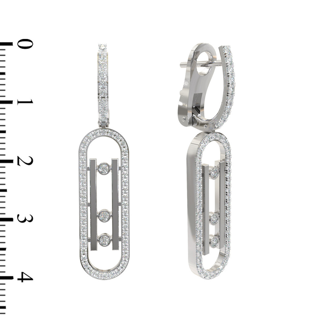 Серьги из белого золота 585 пробы c бриллиантами