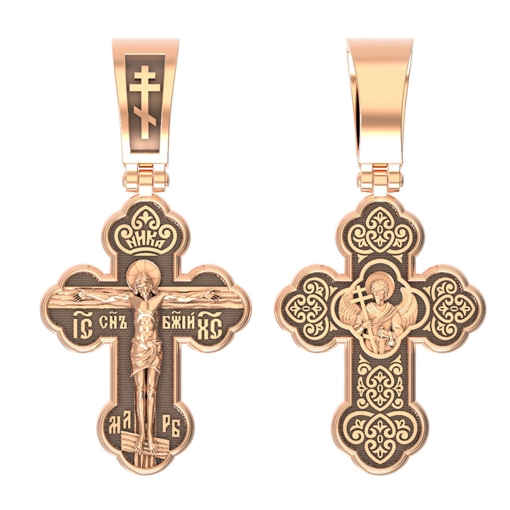 Крест из красного золота 585 пробы