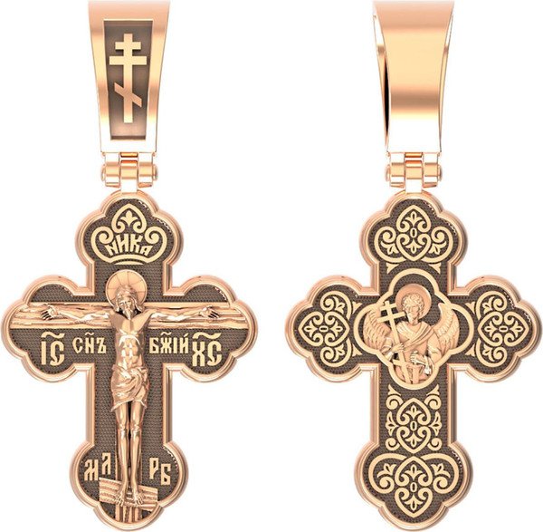 Крест из красного золота 585 пробы