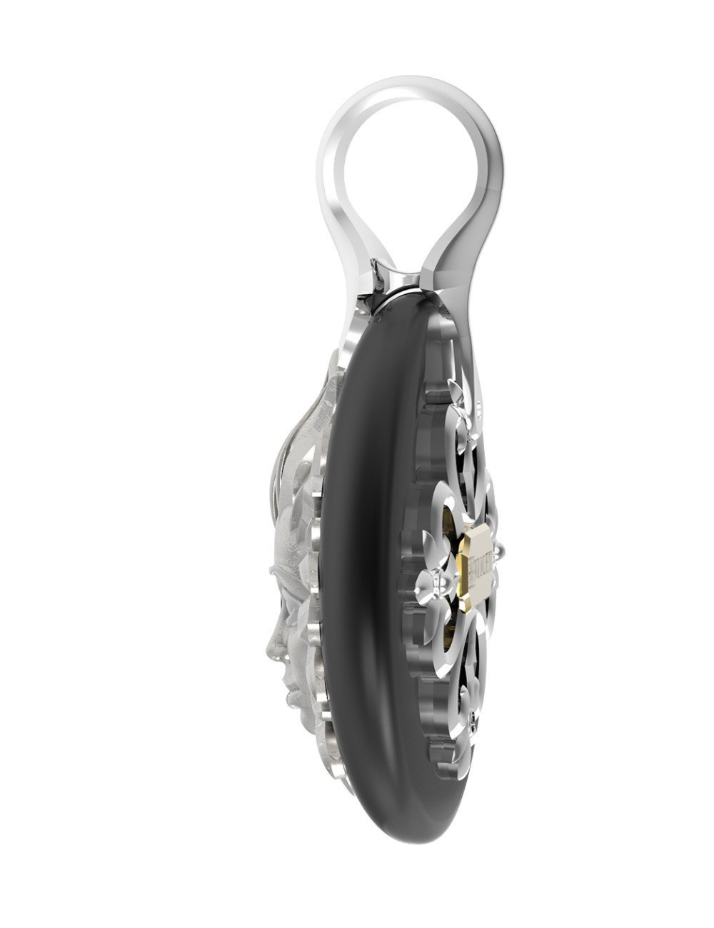 Подвеска из белого золота c ониксом