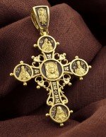 Крест из лимонного золота 585 пробы
