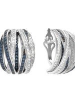 Серьги из белого золота c фианитом