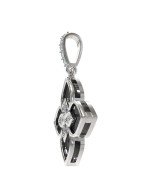 Подвеска из белого золота c бриллиантами и ониксом