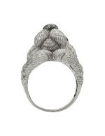 Кольцо из белого золота c эмалью