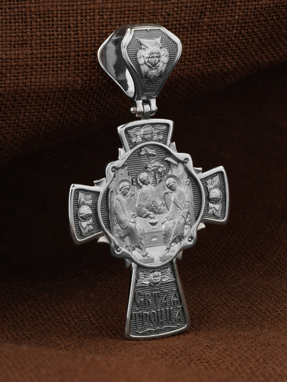 Крест из белого золота 585 пробы