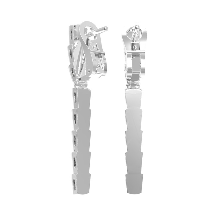 Серьги из белого золота 585 пробы c бриллиантами