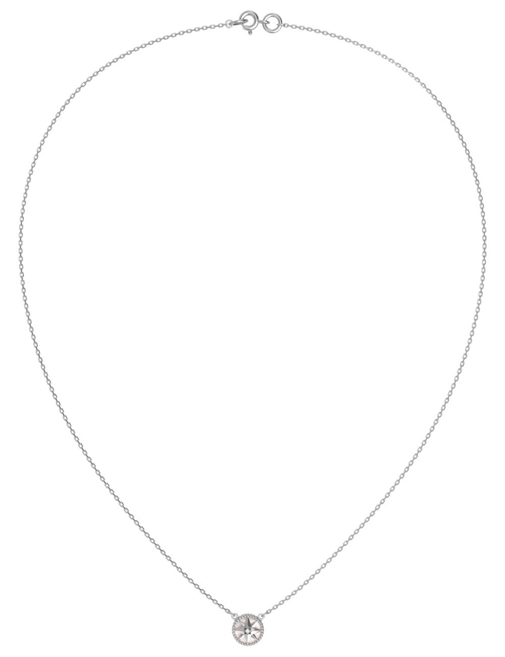 Колье из белого золота c бриллиантами и перламутром