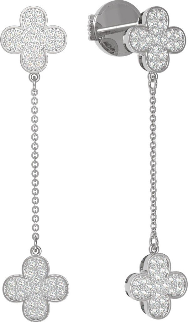 Серьги из белого золота c бриллиантами