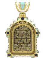 Образок из лимонного золота c эмалью, иконописью и темперой