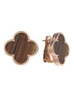 Серьги из золота c тигровым глазом