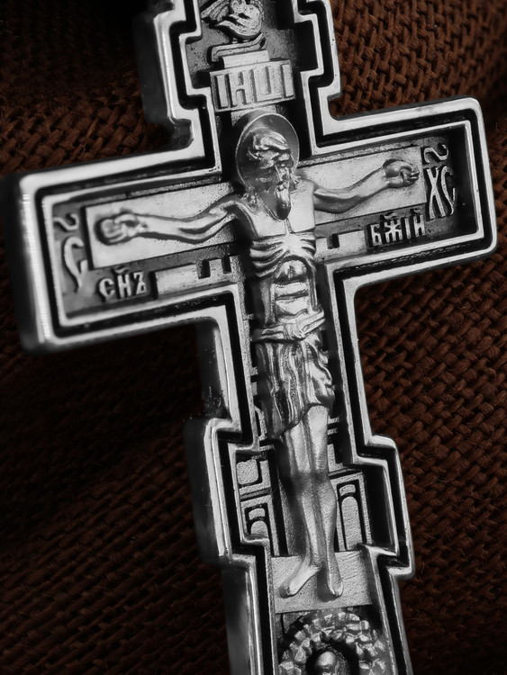 Крест из белого золота 585 пробы