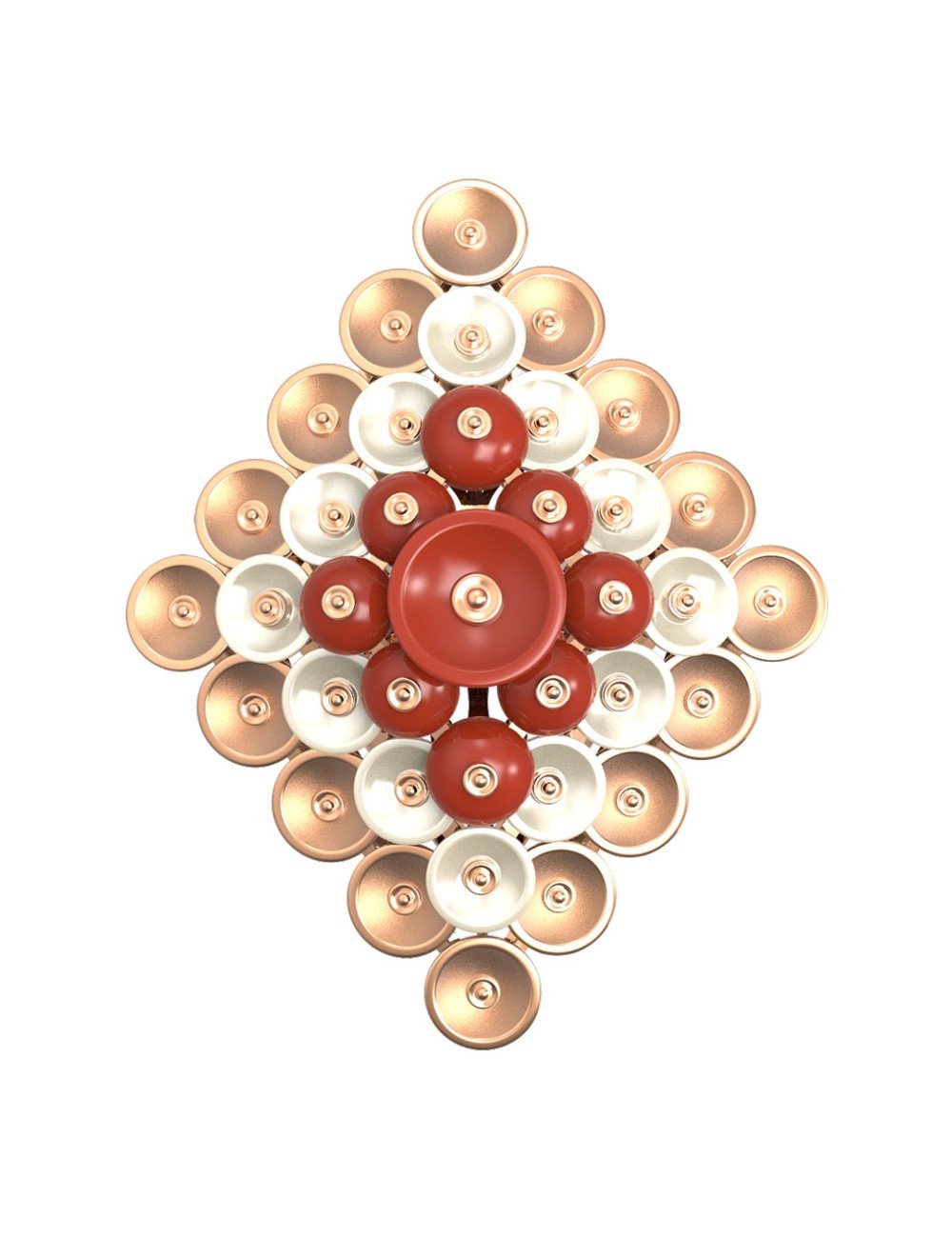 Кольцо из золота c агатом и перламутром