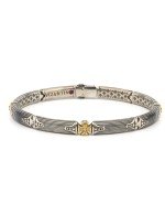 Браслет из серебра и золота c бриллиантами и рубином