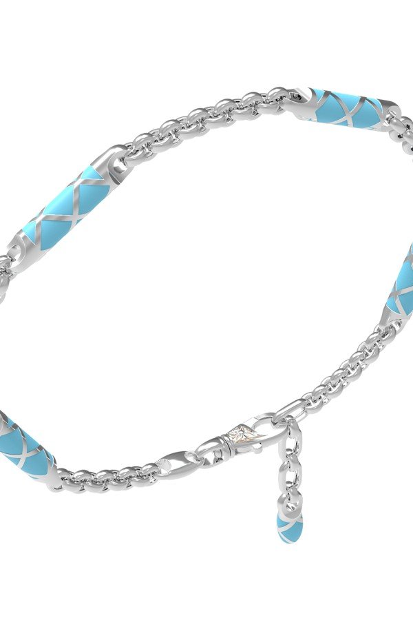 Браслет из белого золота c эмалью