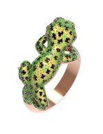 Кольцо из золота c эмалью и рубином