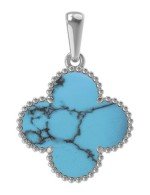 Подвеска из белого золота c бирюзой