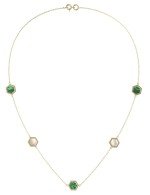 Колье из лимонного золота c малахитом и перламутром