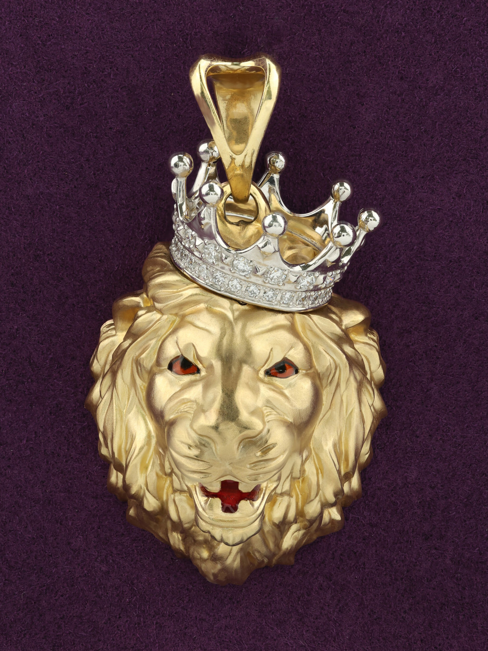 Подвеска из лимонного золота 585 пробы c эмалью и бриллиантами