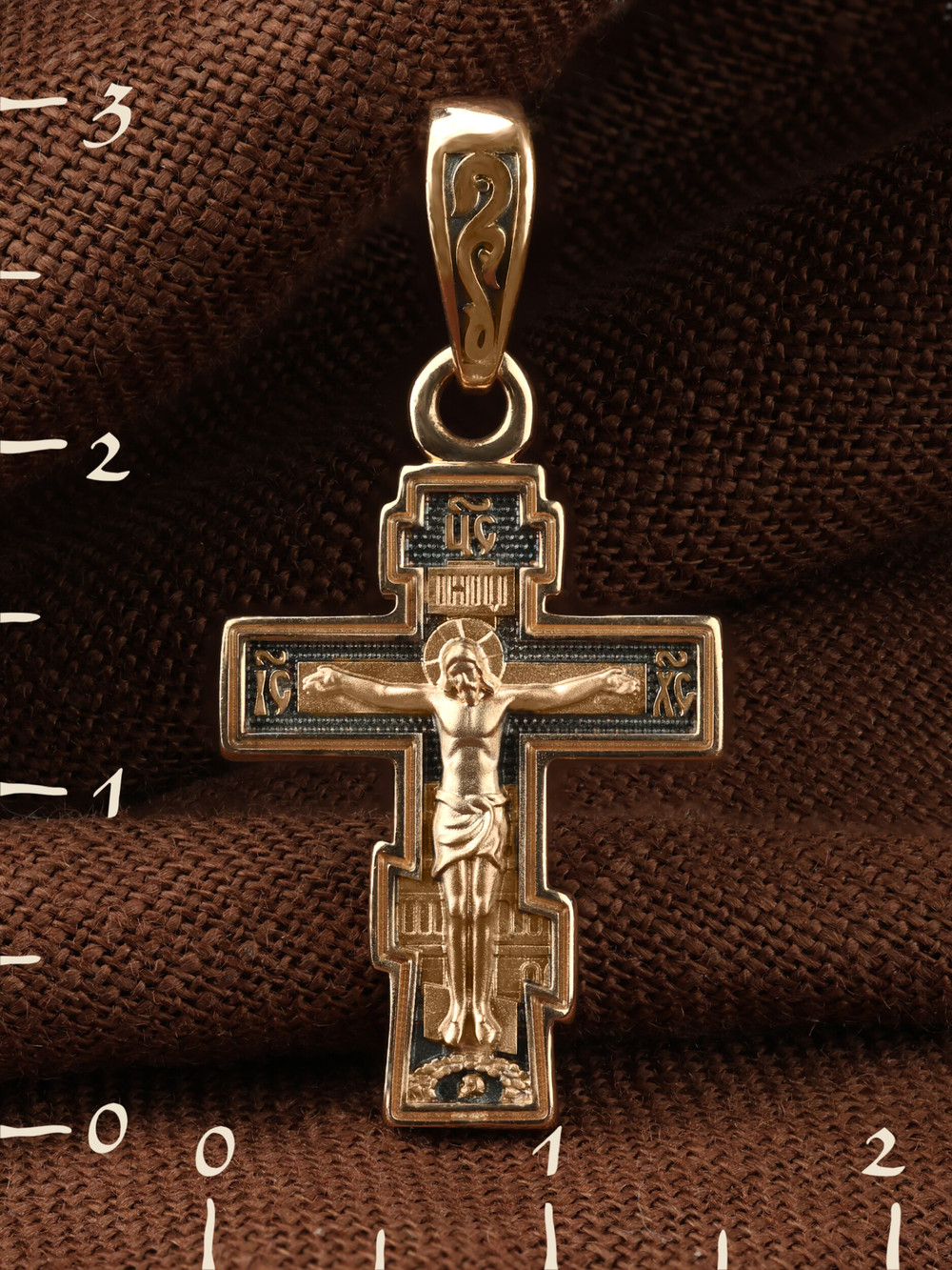 Крест из красного золота 585 пробы