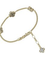 Браслет из лимонного золота c бриллиантами, ониксом и перламутром