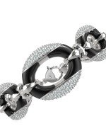 Браслет из белого золота c бриллиантами и ониксом