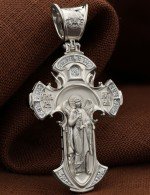 Крест из белого золота c бриллиантами