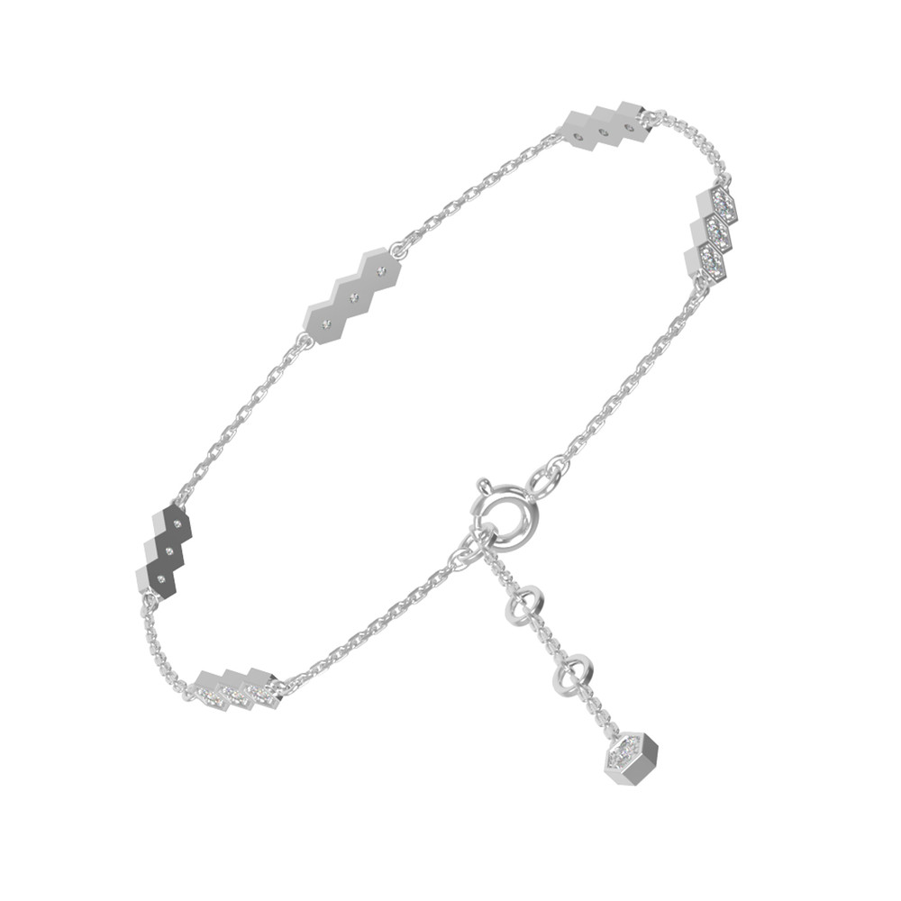 Браслет из белого золота 585 пробы c бриллиантами